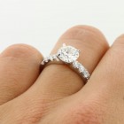 1.54 cts Round cut diamond engagement ring set in 18K white gold